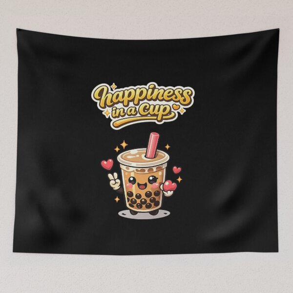 Item preview, Cute Boba Tea Happiness in a Cup designed and sold by Dreamy fantasy design.