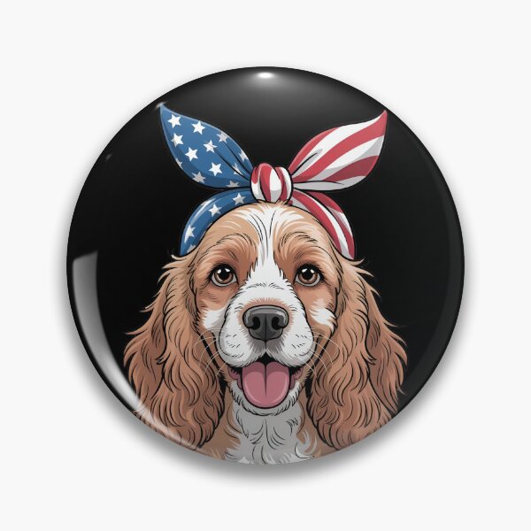 Item preview, Cocker Spaniel With American Flag Bow Headband designed and sold by Canvas-Whispers.