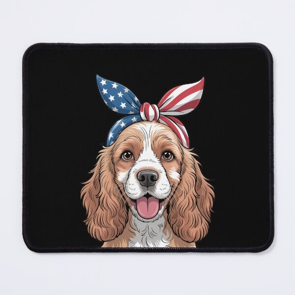 Item preview, Cocker Spaniel With American Flag Bow Headband designed and sold by ArtDzignsZA.