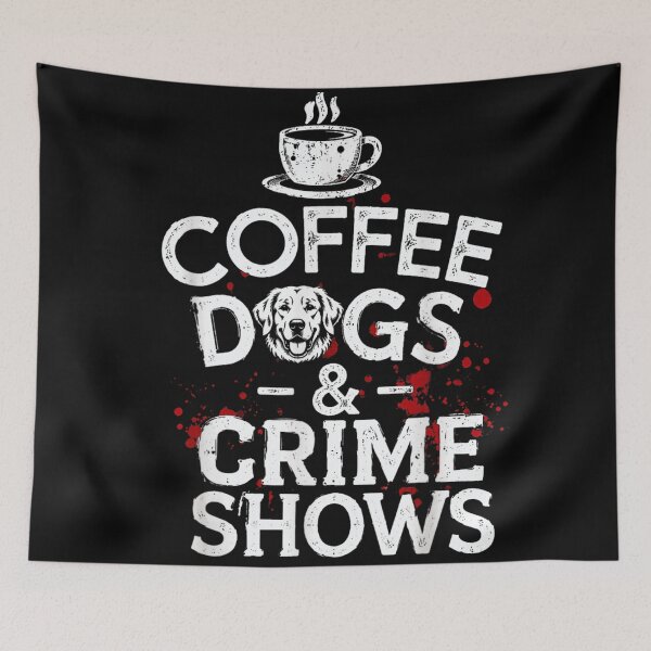 Item preview, Coffee Dogs And Crime Shows Funny Golden Retriever Splatter Graphic Art designed and sold by EricCotanori.