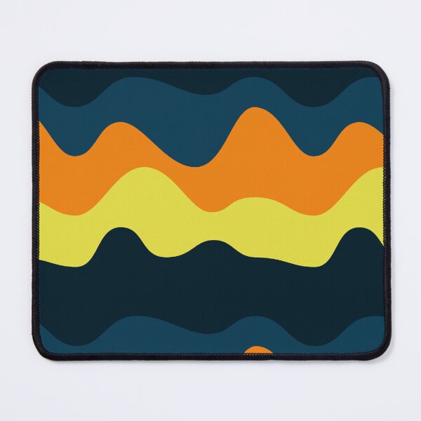 Item preview, Abstract Retro Wave Pattern | Navy Blue Orange Yellow Seamless Mid-Century designed and sold by Dino-Lune.