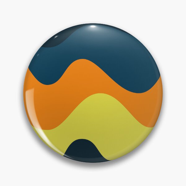 Item preview, Abstract Retro Wave Pattern | Navy Blue Orange Yellow Seamless Mid-Century designed and sold by Dino-Lune.