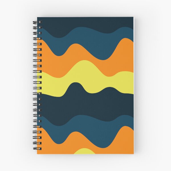 Item preview, Abstract Retro Wave Pattern | Navy Blue Orange Yellow Seamless Mid-Century designed and sold by Dino-Lune.