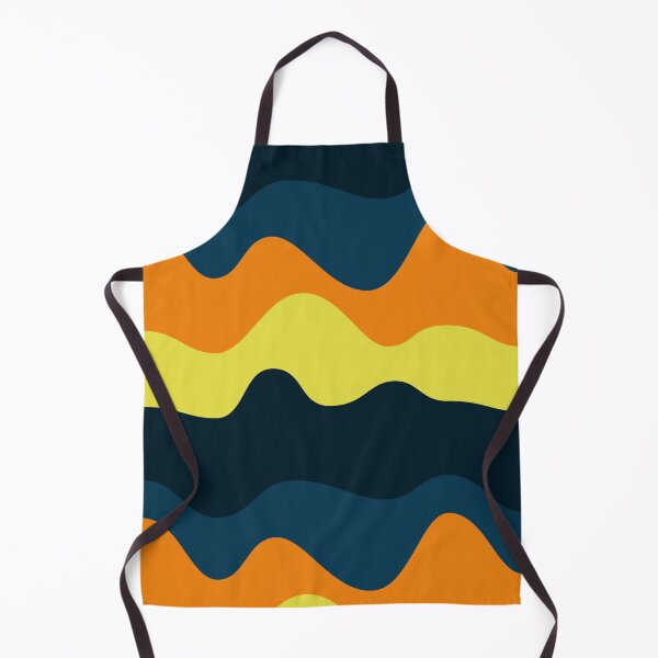Item preview, Abstract Retro Wave Pattern | Navy Blue Orange Yellow Seamless Mid-Century designed and sold by Dino-Lune.