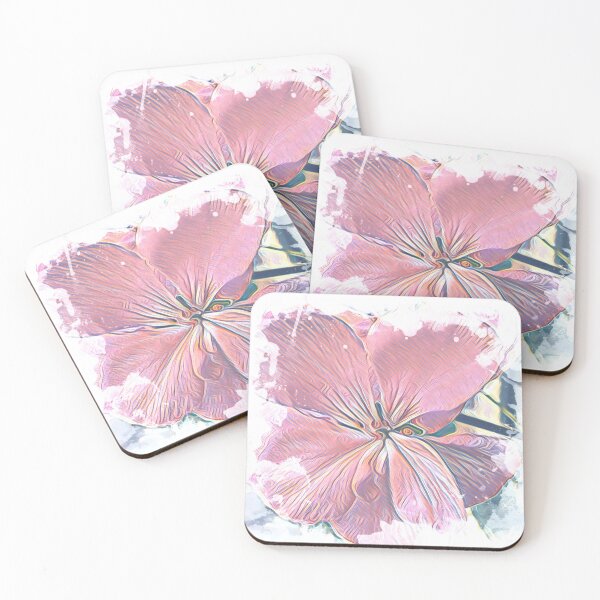 Item preview, Vintage Pastel Pink Geranium Flower Watercolor Art designed and sold by BalkanBloom.