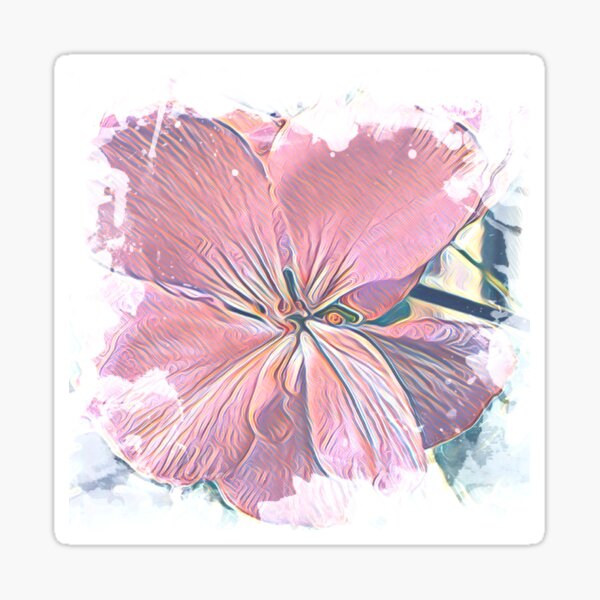 Item preview, Vintage Pastel Pink Geranium Flower Watercolor Art designed and sold by BalkanBloom.