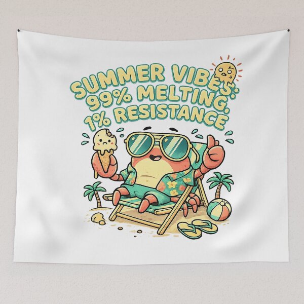 Item preview, Summer Vibes 99% Melting 1% Resistance Funny Crab designed and sold by CreativeNest Prints.