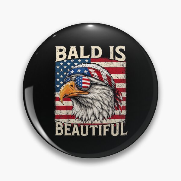 Item preview, Patriotic Bald Is Beautiful Bald Eagle American Flag Bandana Sunglasses Art designed and sold by EricCotanori.