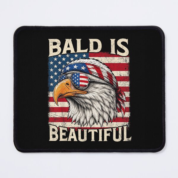 Item preview, Patriotic Bald Is Beautiful Bald Eagle American Flag Bandana Sunglasses Art designed and sold by EricCotanori.
