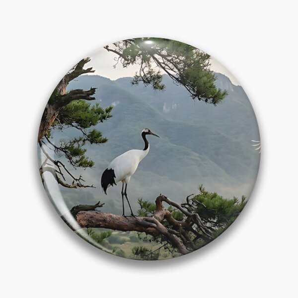 Item preview, Pair of Cranes in Harmony | Korean Minhwa Inspired Folk Art designed and sold by K-Tradition.