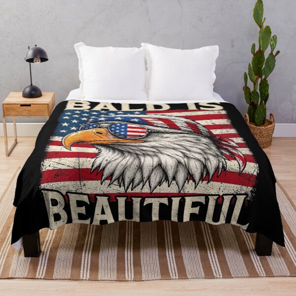 Item preview, Patriotic Bald Is Beautiful Bald Eagle American Flag Bandana Sunglasses Art designed and sold by EricCotanori.