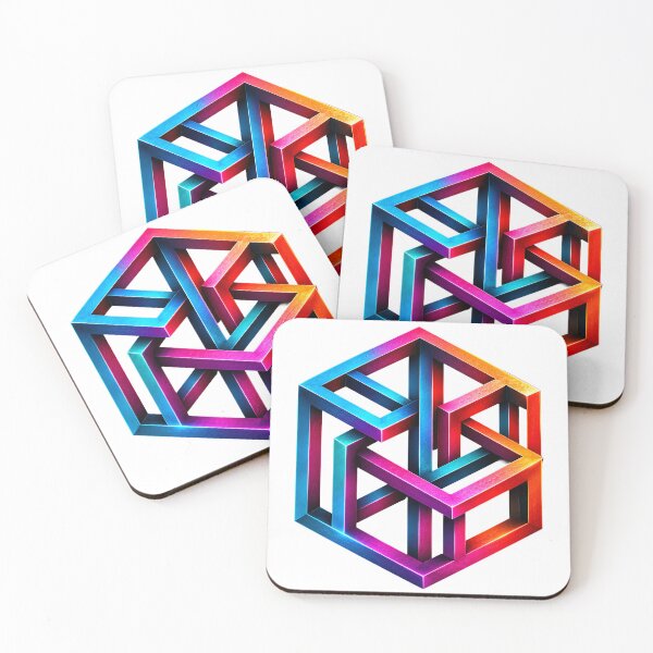 Item preview, Neon Impossible Hypercube Optical Illusion  designed and sold by Jaideep Walia.