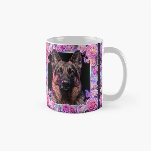 Item preview, German Shepherd Rose Frame Art designed and sold by JanjjaSoulInk.