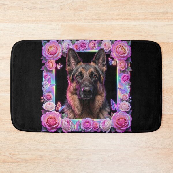Item preview, German Shepherd Rose Frame Art designed and sold by JanjjaSoulInk.