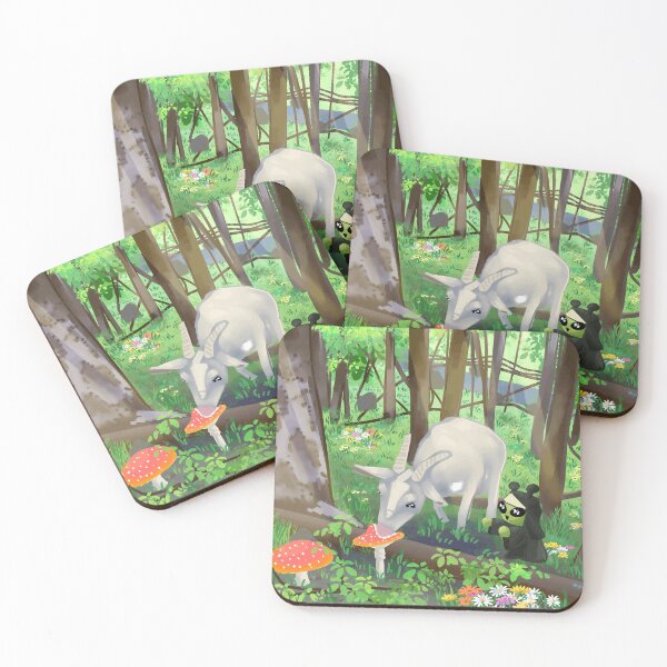 Item preview, Whimsical Forest Goat and Tiny Woodland Spirit designed and sold by archevilamin.
