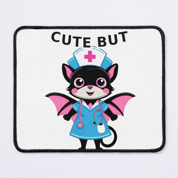 Item preview, Cute But Will Poke You  Bat Nurse in Blue Scrubs designed and sold by tsm2015.