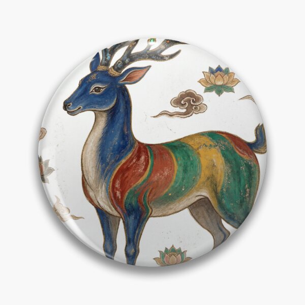 Item preview, Nine-Colored Deer - Dunhuang Mural Art designed and sold by Enchanting East.