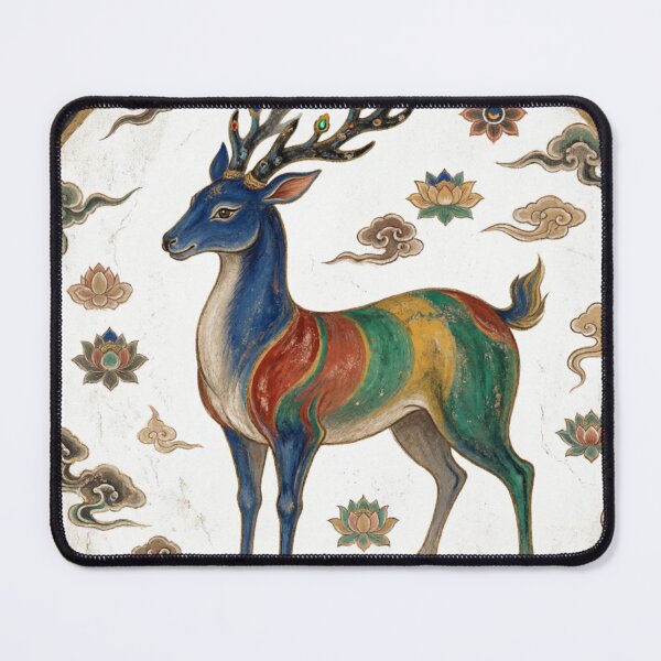 Item preview, Nine-Colored Deer - Dunhuang Mural Art designed and sold by Enchanting East.