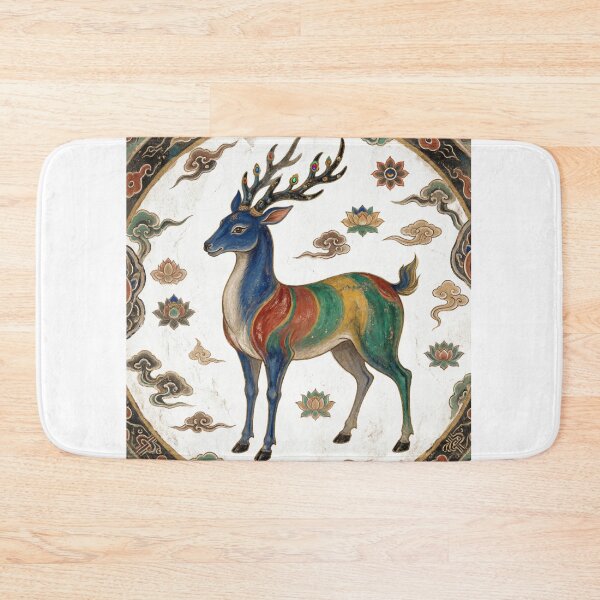 Item preview, Nine-Colored Deer - Dunhuang Mural Art designed and sold by Enchanting East.