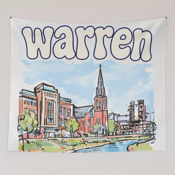 Item preview, Warren Michigan Cute Pastel Skyline designed and sold by HowToCanadian.
