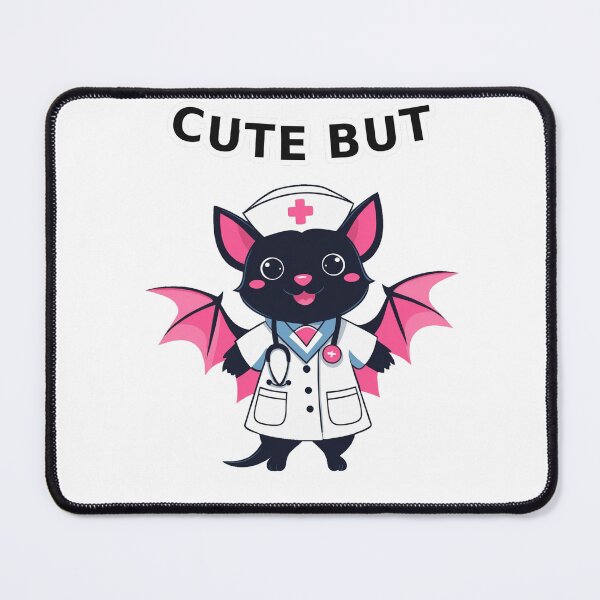 Item preview, Cute But Will Poke You - Bat Nurse in Lab Coat designed and sold by tsm2015.
