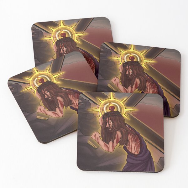 Item preview, Sacred Heart Jesus Carrying the Cross Illustration designed and sold by archevilamin.
