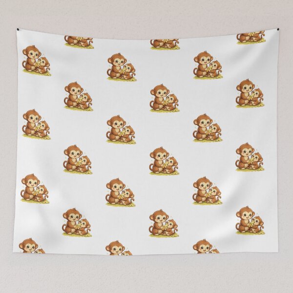 Item preview, Kawaii Little Monkeys and Shared Banana designed and sold by KM Design.