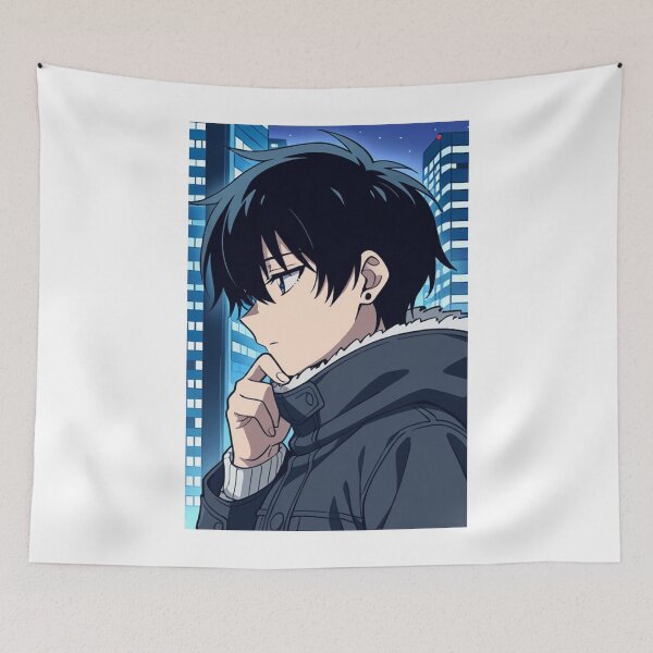 Item preview, Portrait - Anime dreamy man urban night background designed and sold by AnimeShin.