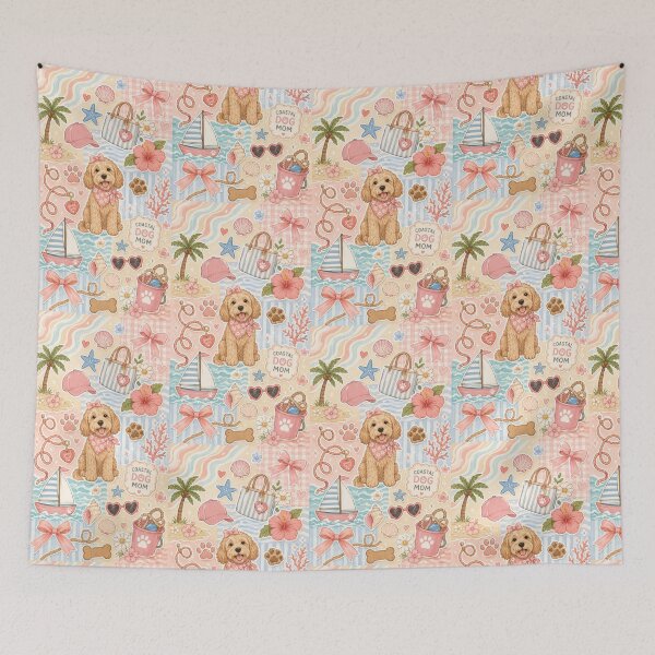 Item preview, Pink Coastal Dog Mom Summer Beach Aesthetic   designed and sold by Sasikharn.