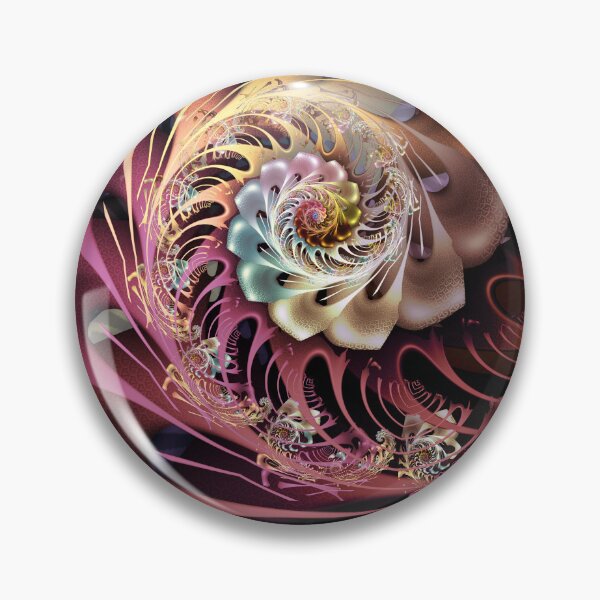 Item preview, Intricate Flame Fractal Spiral Blossom in Burgundy and Gold designed and sold by pinkal.