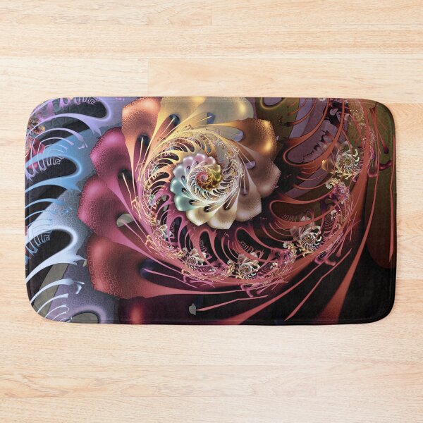 Item preview, Intricate Flame Fractal Spiral Blossom in Burgundy and Gold designed and sold by pinkal.