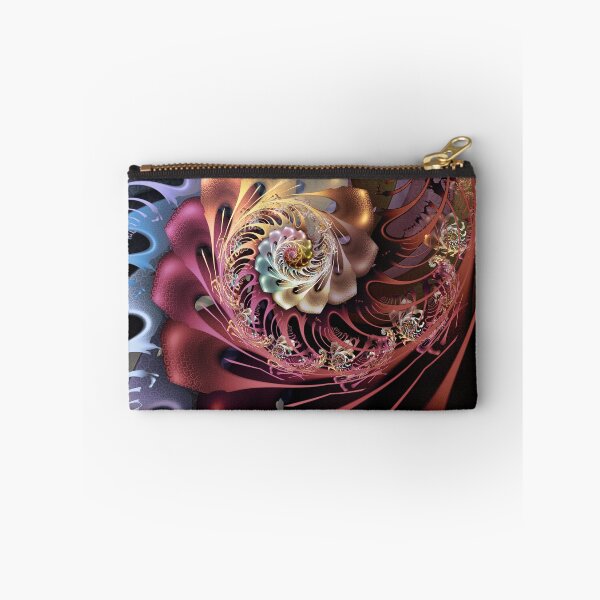 Item preview, Intricate Flame Fractal Spiral Blossom in Burgundy and Gold designed and sold by pinkal.