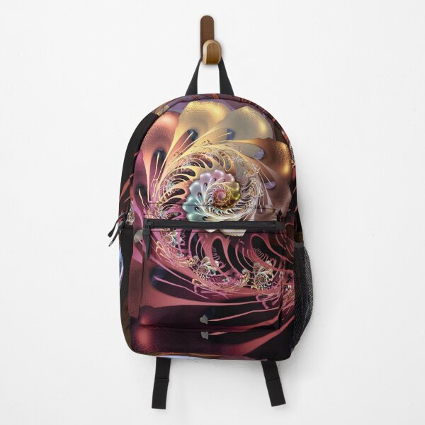 Item preview, Intricate Flame Fractal Spiral Blossom in Burgundy and Gold designed and sold by pinkal.