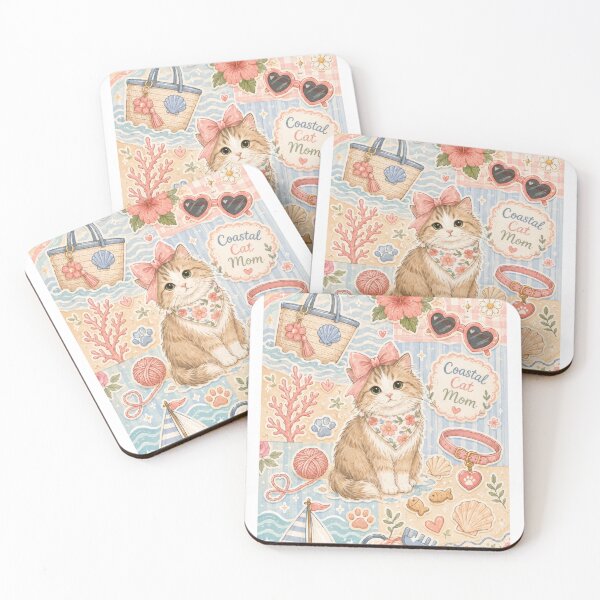 Item preview, Pink Coastal Cat Mom Summer Beach Aesthetic  designed and sold by Sasikharn.