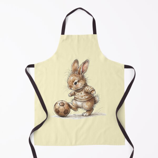 Item preview, Cute Watercolor Bunny Rabbit Kicking Soccer Ball Art designed and sold by BreezifyDesignStudio.