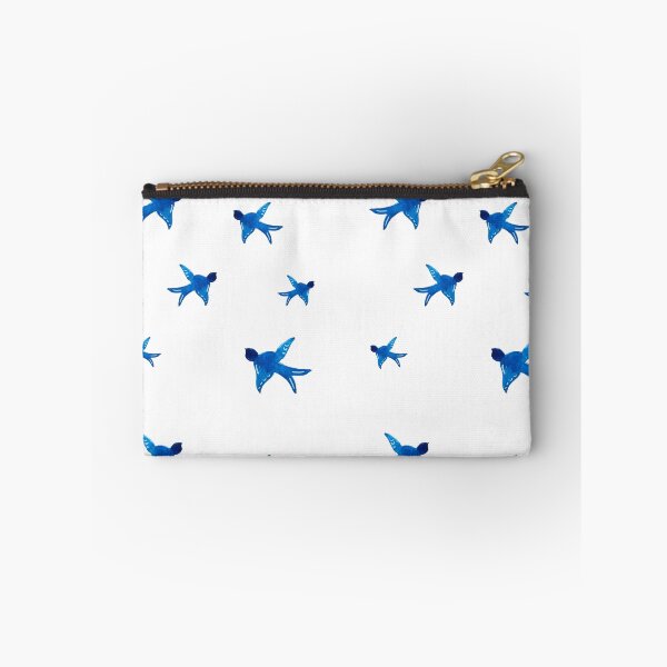 Item preview, Watercolor of blue swallows in flight designed and sold by ElizabethCoelho.