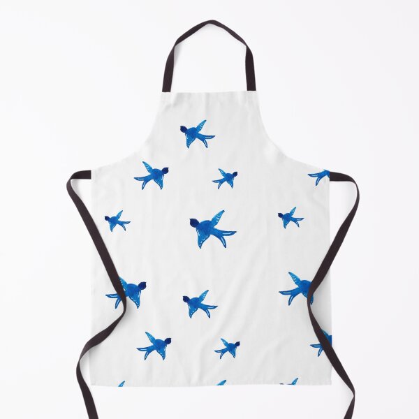 Item preview, Watercolor of blue swallows in flight designed and sold by ElizabethCoelho.