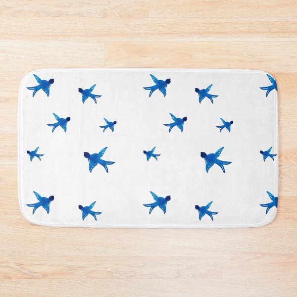 Item preview, Watercolor of blue swallows in flight designed and sold by ElizabethCoelho.