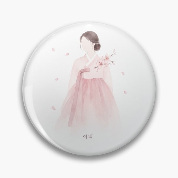 Item preview, Minimal Pink Hanbok Korean Watercolor Art 여백 designed and sold by bloomling.