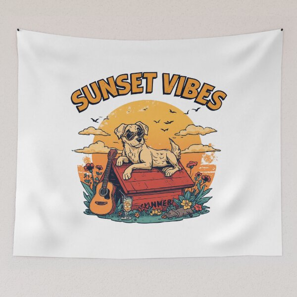 Item preview, sunset vibes dog designed and sold by aminomen.