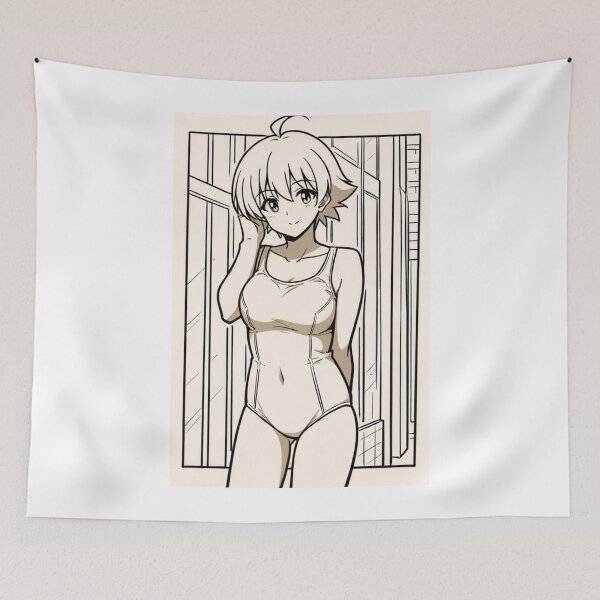 Item preview, Portrait - Anime girl elegant swimsuit designed and sold by AnimeShin.