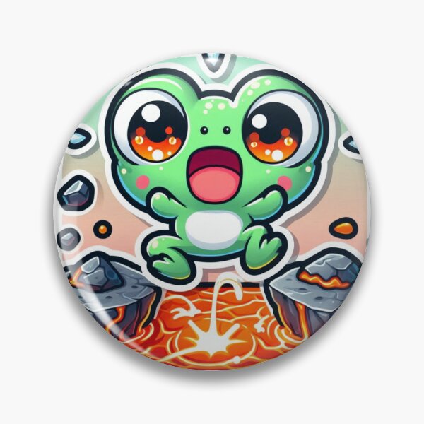 Item preview, Kawaii Floor Is Lava Frog Sticker designed and sold by PastelPawsArt.