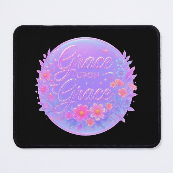 Item preview, Grace Upon Grace – Iridescent Floral Badge (Christian Faith & Inspirational Design) designed and sold by TheDailyCross1.