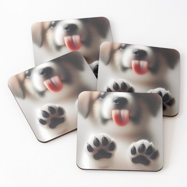 Item preview, Cute Puppy Paws on Glass designed and sold by MEEGGOO.