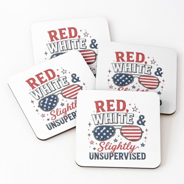 Item preview, Red white & Slightly unsupervised- patriotic design designed and sold by RahRahsCreation.