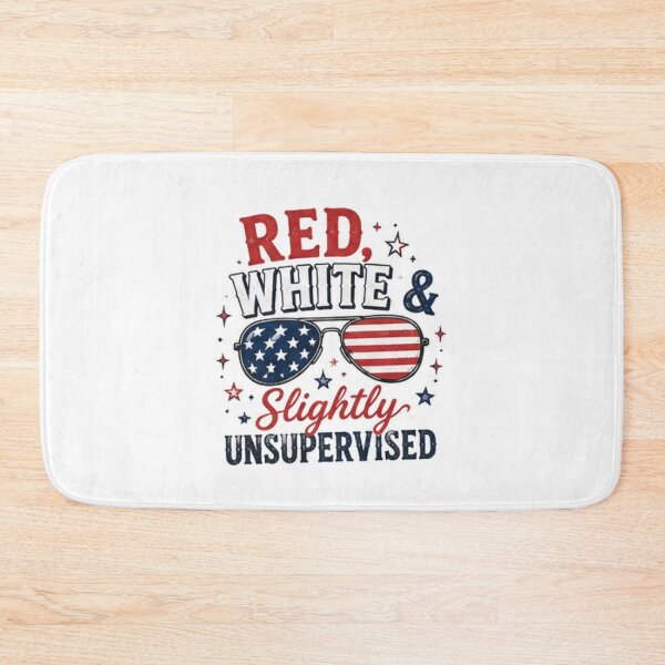 Item preview, Red white & Slightly unsupervised- patriotic design designed and sold by RahRahsCreation.