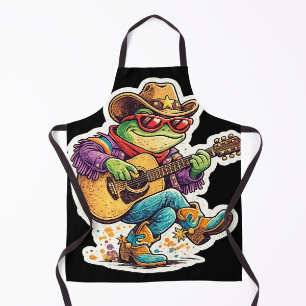 Item preview, Retro Cowboy Frog Playing Guitar Funny Vintage Western Music Sticker . designed and sold by  BreedCraft Studio.