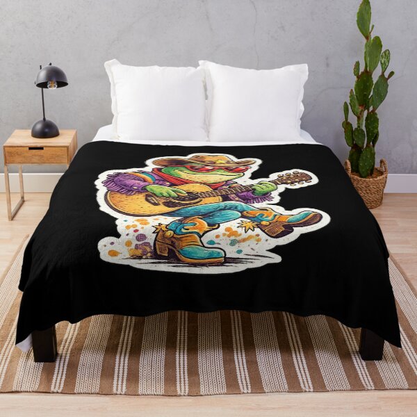 Item preview, Retro Cowboy Frog Playing Guitar Funny Vintage Western Music Sticker . designed and sold by TrendForge.