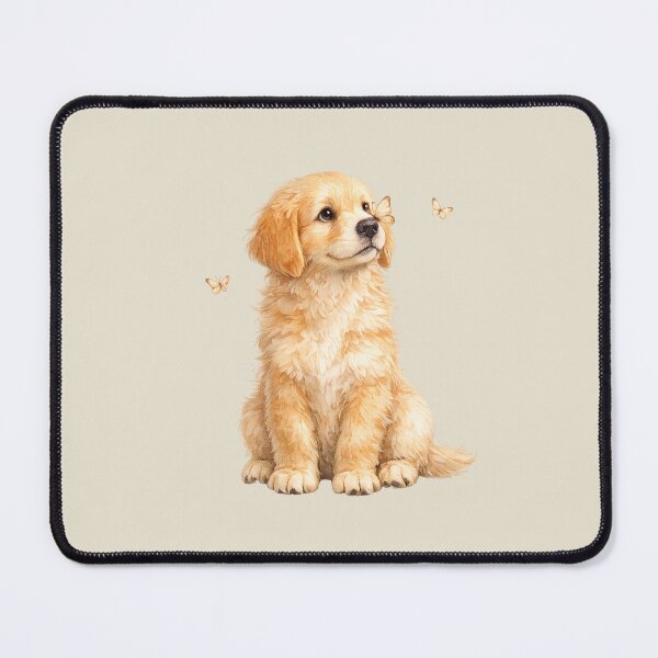 Item preview, Golden Retriever Puppy Butterfly Watercolor Art | Curious Puppy Whimsical Print | Cute Dog Gift designed and sold by Panom Suavichien.
