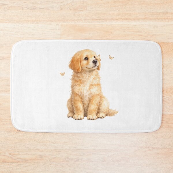 Item preview, Golden Retriever Puppy Butterfly Watercolor Art | Curious Puppy Whimsical Print | Cute Dog Gift designed and sold by Panom Suavichien.